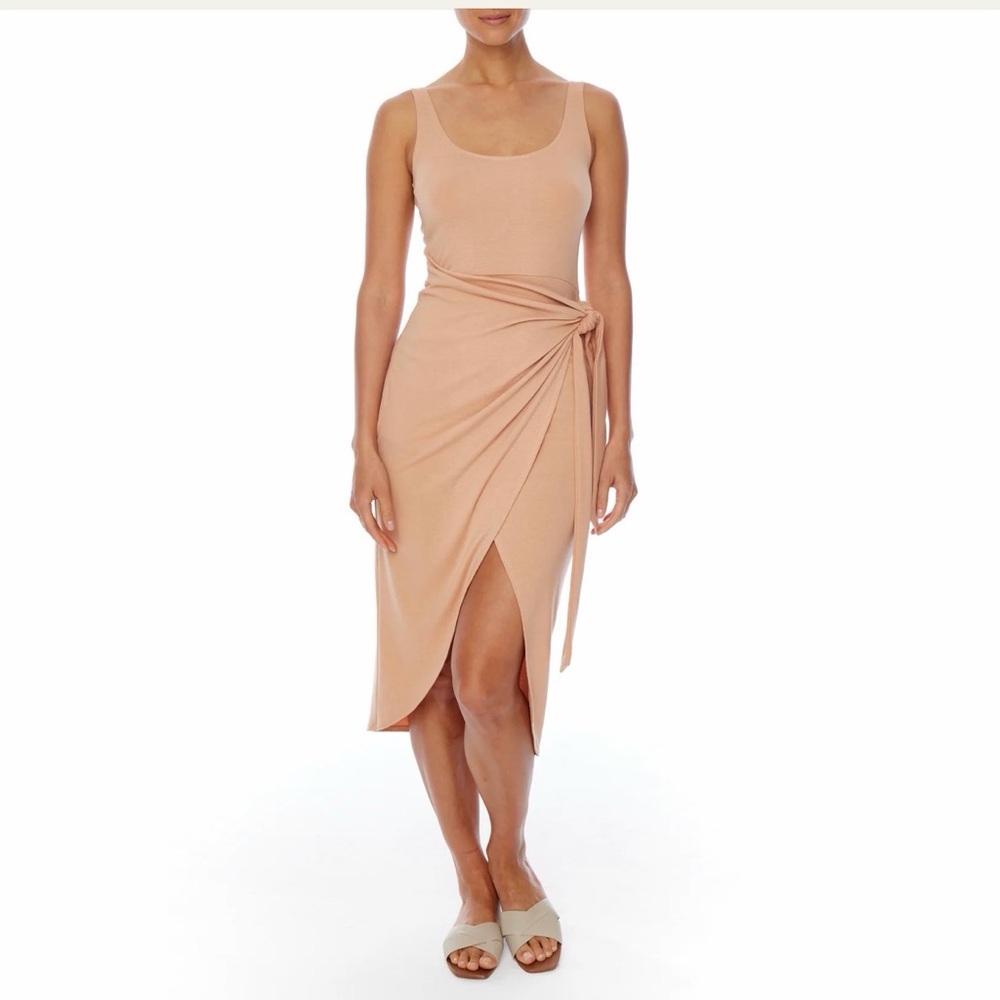 LBLC The Label: Eva Side Tie dress with wrap overlay size small